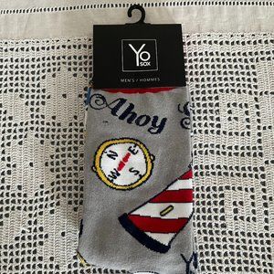 NEW with tags YoSox grey, red, navy, white & yellow socks men’s size 7-12 rare